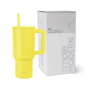 Simple Modern 40 oz Trek Tumbler with Handle and Straw Lid | Cup Holder Friendly Insulated Stainless Steel Travel Mug | Midnight Black