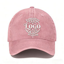 Bulk Custom Hat - Personalized Embroidered & Printed Baseball Cap to Text/Logo, Soft Washed Cotton Breathable Adjustable