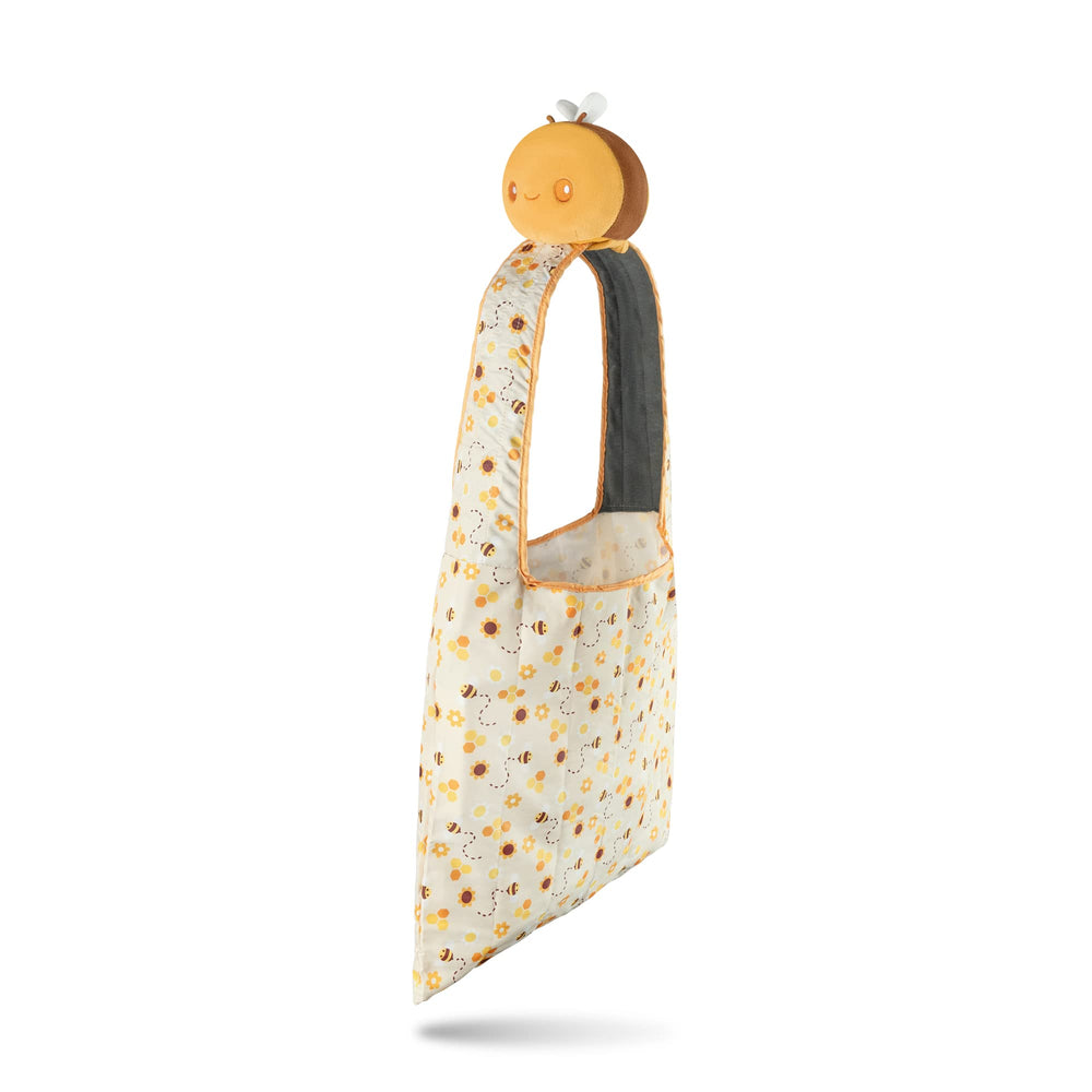 TeeTurtle - Plushie Tote Bag - Blue + Rainbow Axolotl - From the creators of the Original Reversible Octopus Plushie - Take Your Plush Pal Wherever You Go!