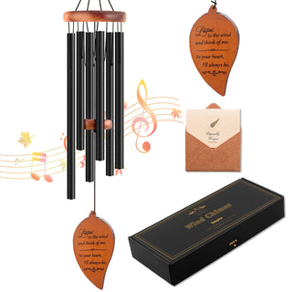 Soopau Wind Chimes for Outside, 30" Wooden Sympathy Wind Chimes Memorial Wind Chime for Loss of Loved One Mother Father, Sympathy Gift Home Decor Outdoor Garden Patio