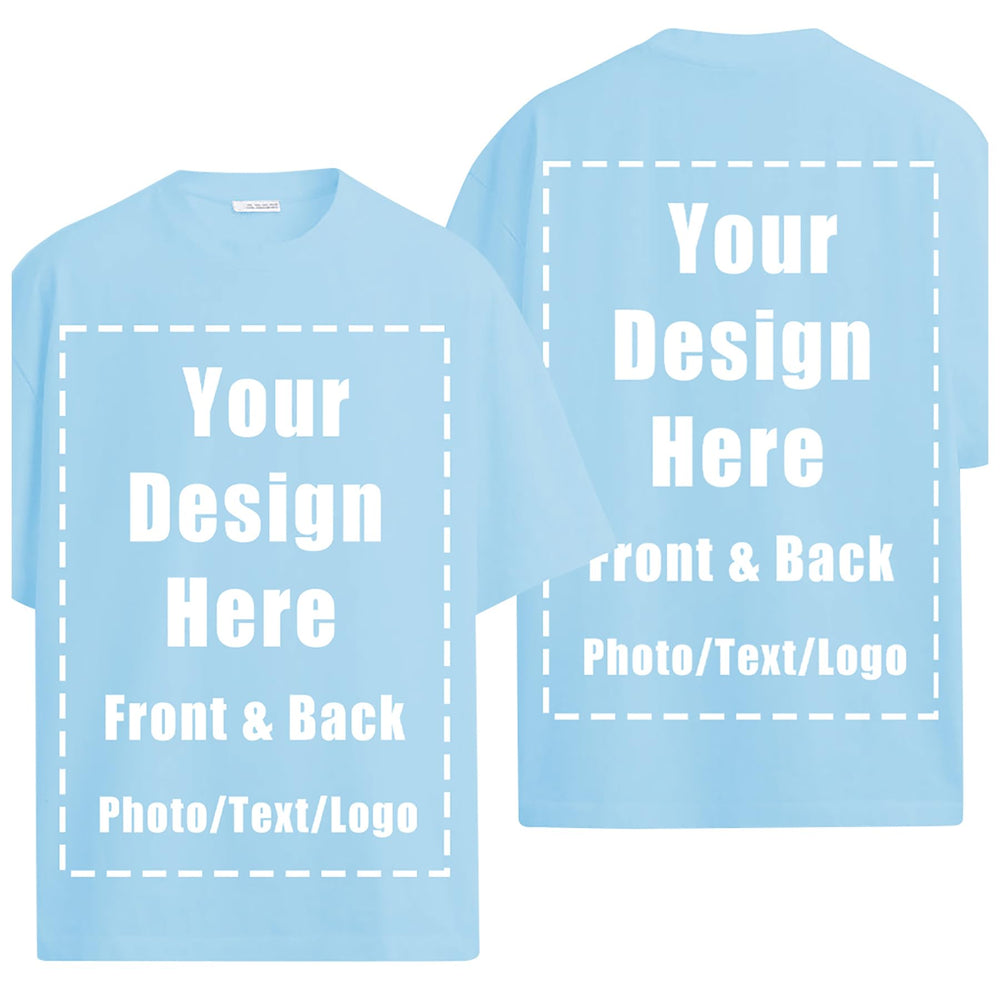 Custom T Shirts Front Back for Men Women Personalized T-Shirt Add Your Own Design with Image Text Logo Tee Tops