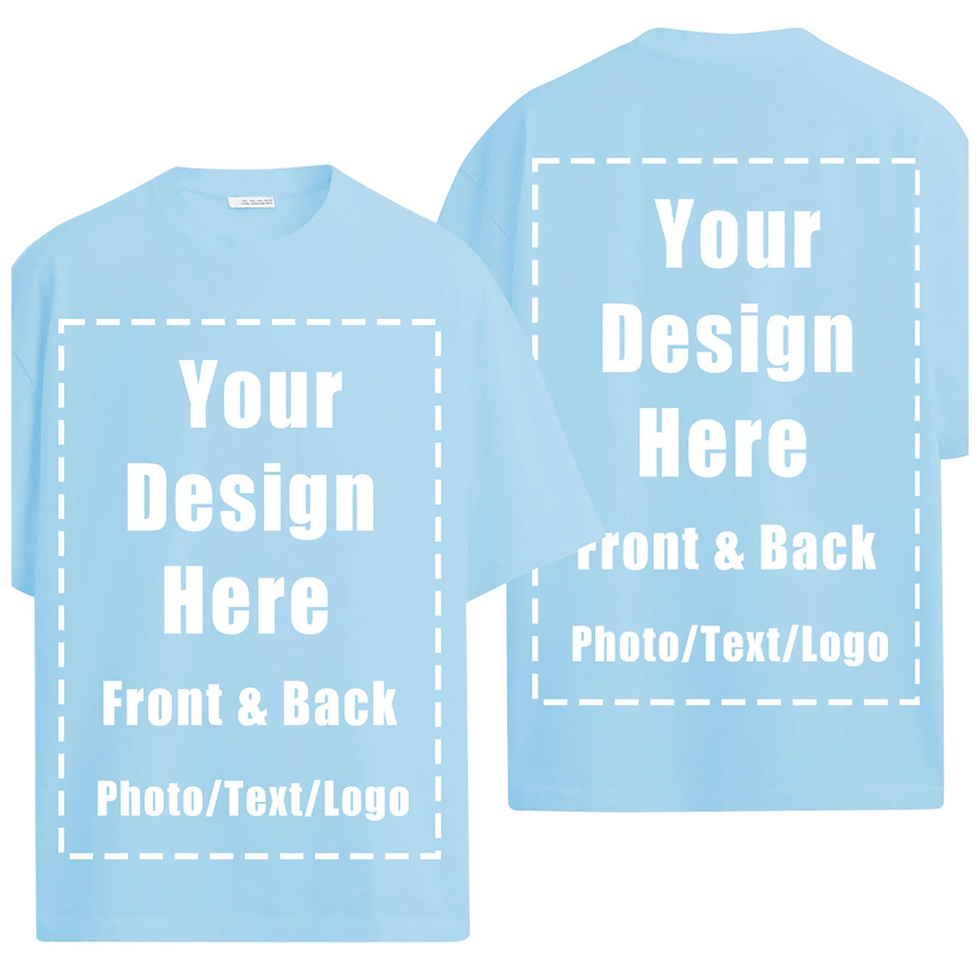 Custom T Shirts Front Back for Men Women Personalized T-Shirt Add Your Own Design with Image Text Logo Tee Tops