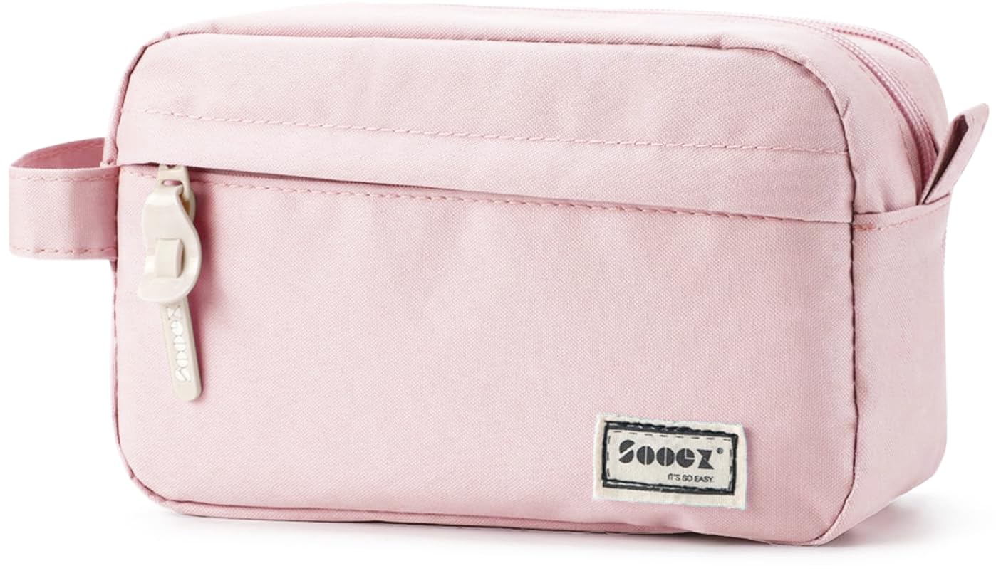 Sooez Original High Capacity Pencil Case, Big Pencil Bag Pouch Box Organizer Pen Case, Aesthetic Supply for Girls Adults, Portable Journaling Supplies with Easy Grip Handle & Loop, Mint Green