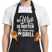 SANDJEST Funny Mens Aprons with Pockets for BBQ Grilling Cooking Grandpa Husband Apron for Birthday Christmas Father's Day