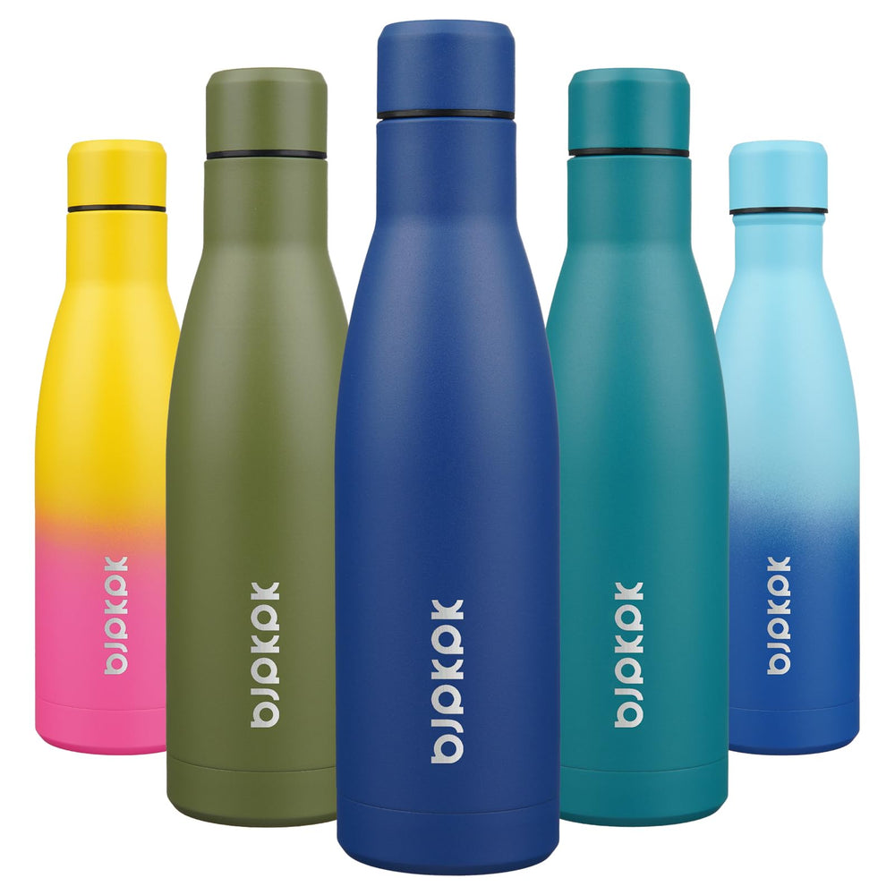 BJPKPK 17oz Insulated Water Bottles Stainless Steel Sports Water Bottles Keep Cold and Hot for Travel Dishwasher Safe,Olive Green