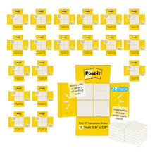 Post-it Transparent Notes, 2.8 in. x 2.8 in., Pastel Sticky Notes, School Supplies, Office Products, Great for Studying, 2 Pads