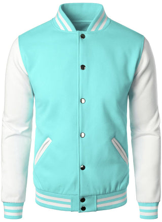 HOOD CREW Man’s Varsity Baseball Jacket Cotton Blend Letterman Jackets