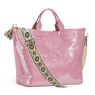 KAMEILONG Women's Large PVC Tote Bag Letters Print Handbags Paper Shoulder Bag Clear Shopping Hobo Bag