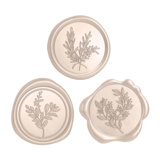 60 Pcs Wax Seal Stickers Set (3 Designs in 1 Pack) - Adhesive Backed Elegant Floral Designs for Wedding Invitation Envelope Seal Stickers Gift Wrapping (Pearl White)