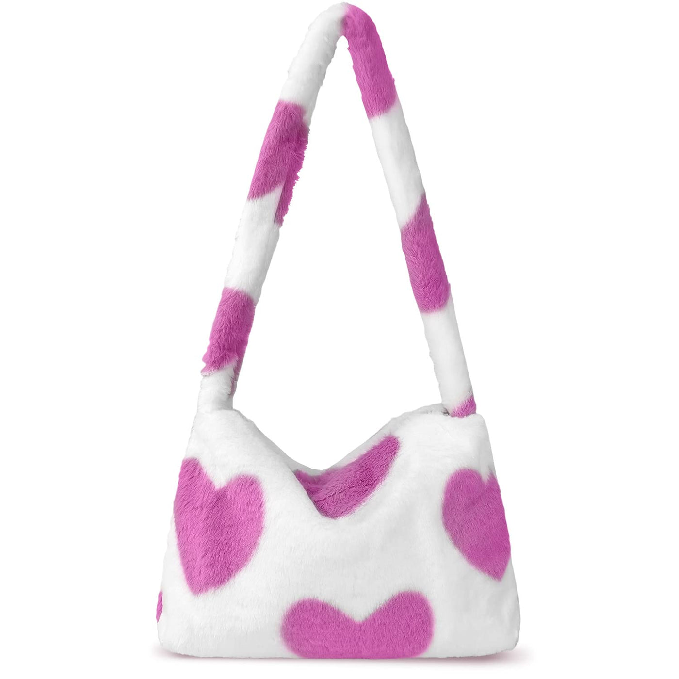 Fuzzy Tote Bag Y2K Fluffy Shoulder Bag Women Furry Purse Large Cute Plush Bag Ladies Faux Fur Bag for Autumn and Winter