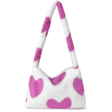 Fuzzy Tote Bag Y2K Fluffy Shoulder Bag Women Furry Purse Large Cute Plush Bag Ladies Faux Fur Bag for Autumn and Winter