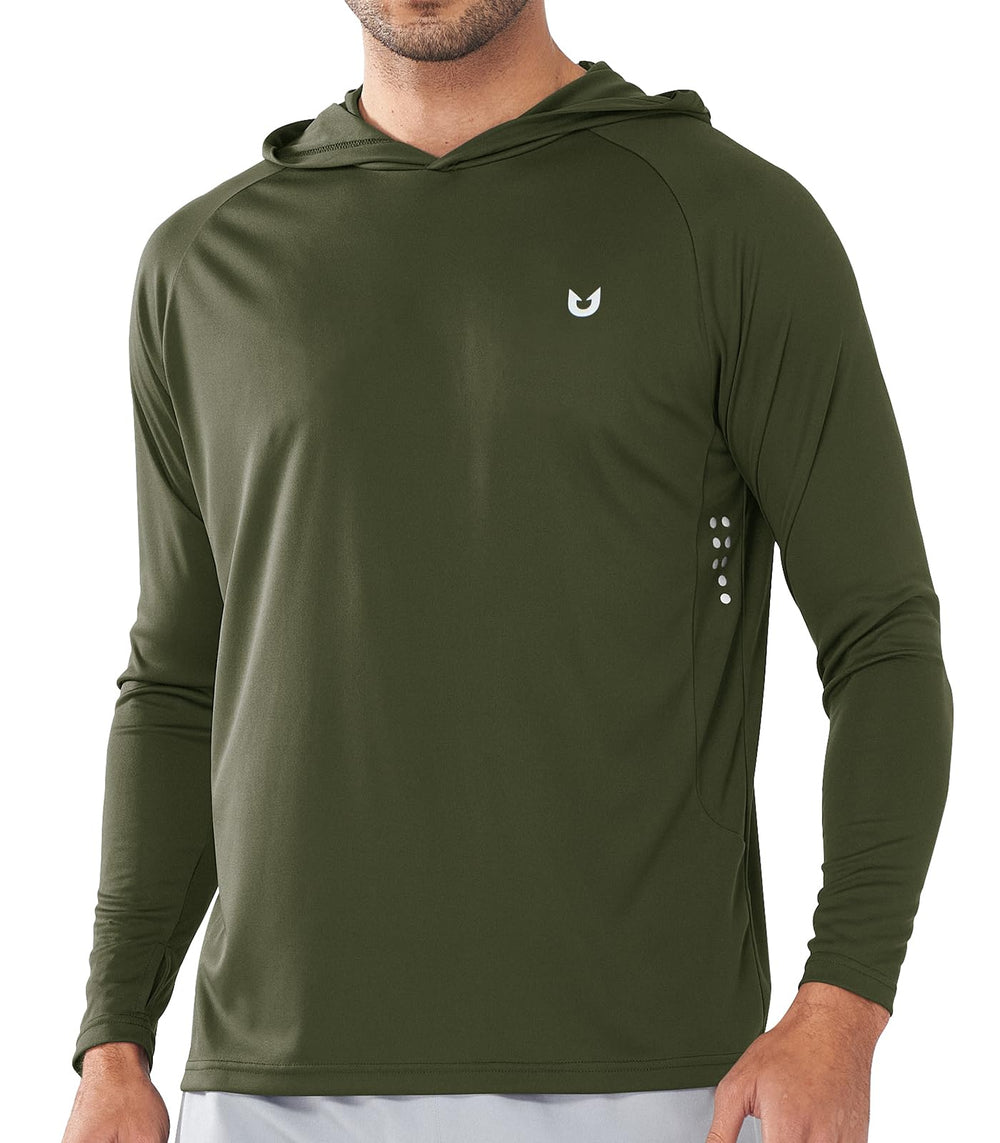 NORTHYARD Men's UPF 50+ Rash Guard Hoodie Long Sleeve Sun Protection Shirt Fishing Swim Beach Hiking Quick Dry Lightweight