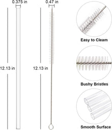 Replacement Straw Compatible with Stanley 40 oz 30 oz Cup Tumbler, 6 Pack Reusable Straw with Cleaning Brush, Plastic, Clear