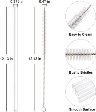 Replacement Straw Compatible with Stanley 40 oz 30 oz Cup Tumbler, 6 Pack Reusable Straw with Cleaning Brush, Plastic, Clear