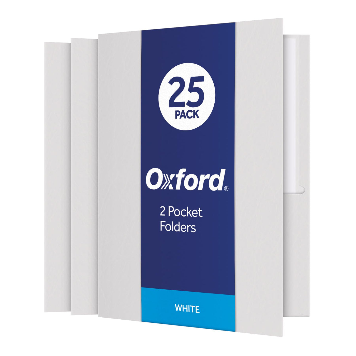 Oxford Twin-Pocket Folders, Textured Paper, Letter Size, Black, Holds 100 Sheets, Box of 25 (57506EE), 8-1/2 x 11