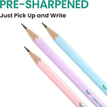 Taja 50 Pack Wood-Cased #2 HB Pencils, Bulk Pre-Sharpened Pencils with Top Erasers, Perfect for School & Classroom Writing and Drawing - Macaron