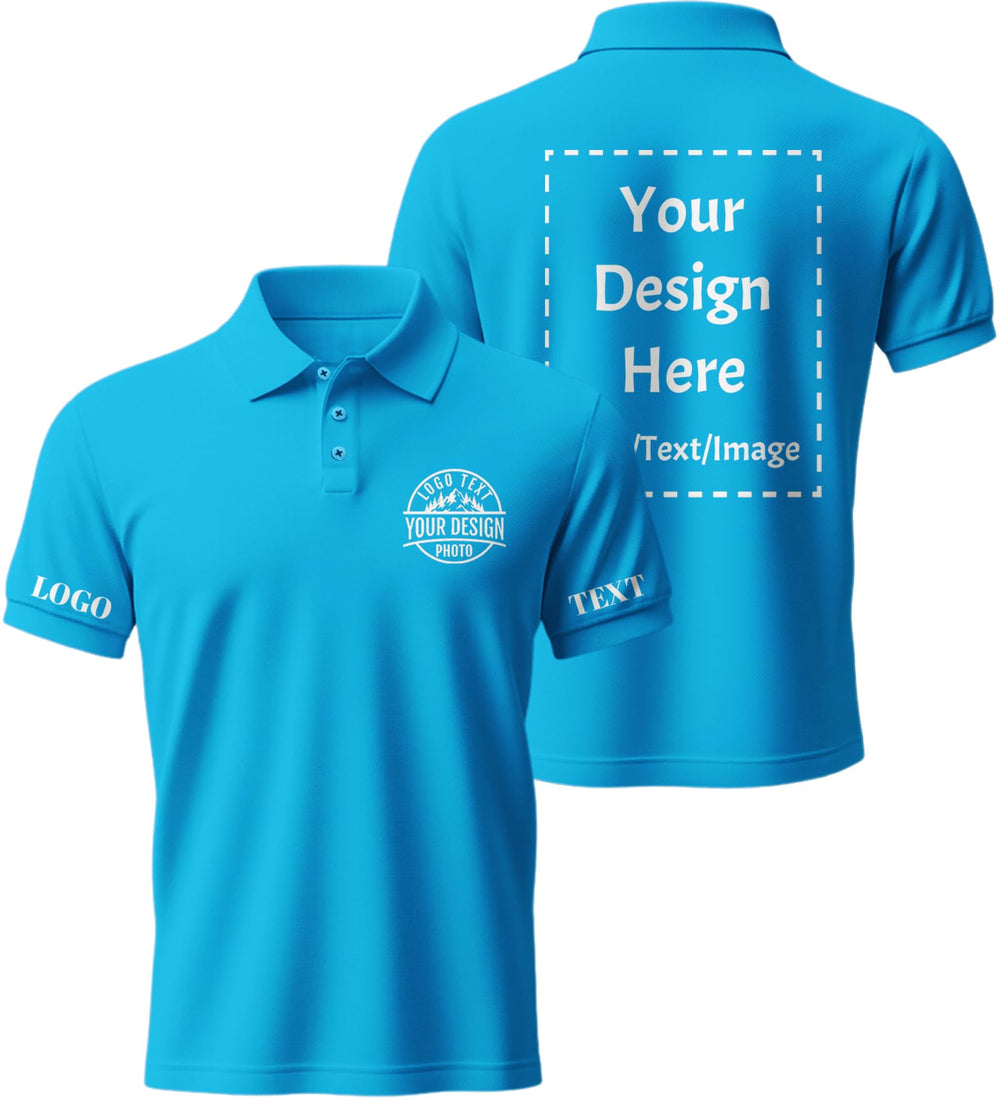 Custom Polo Shirts for Men Women, Personalized Business Golf Shirt, Customized Breathable Casual Polo Shirts for Company