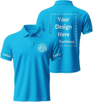 Custom Polo Shirts for Men Women, Personalized Business Golf Shirt, Customized Breathable Casual Polo Shirts for Company