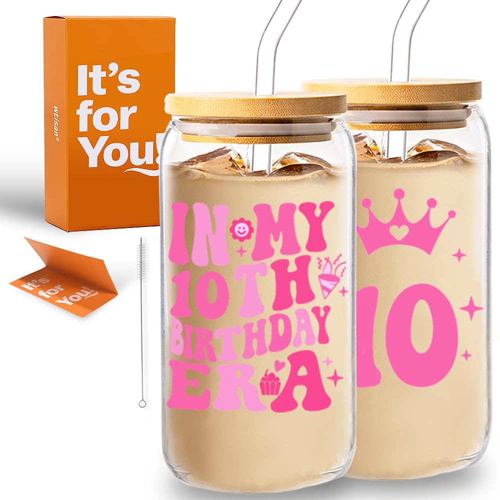 wtisan Housewarming Gifts for New Home - Sweet Home Aesthetic Can Shaped Glass Cup, 16oz Iced Coffee Tumbler - House Warming Gift Ideas with Lid, Straw & Card for Couple, New Homeowner