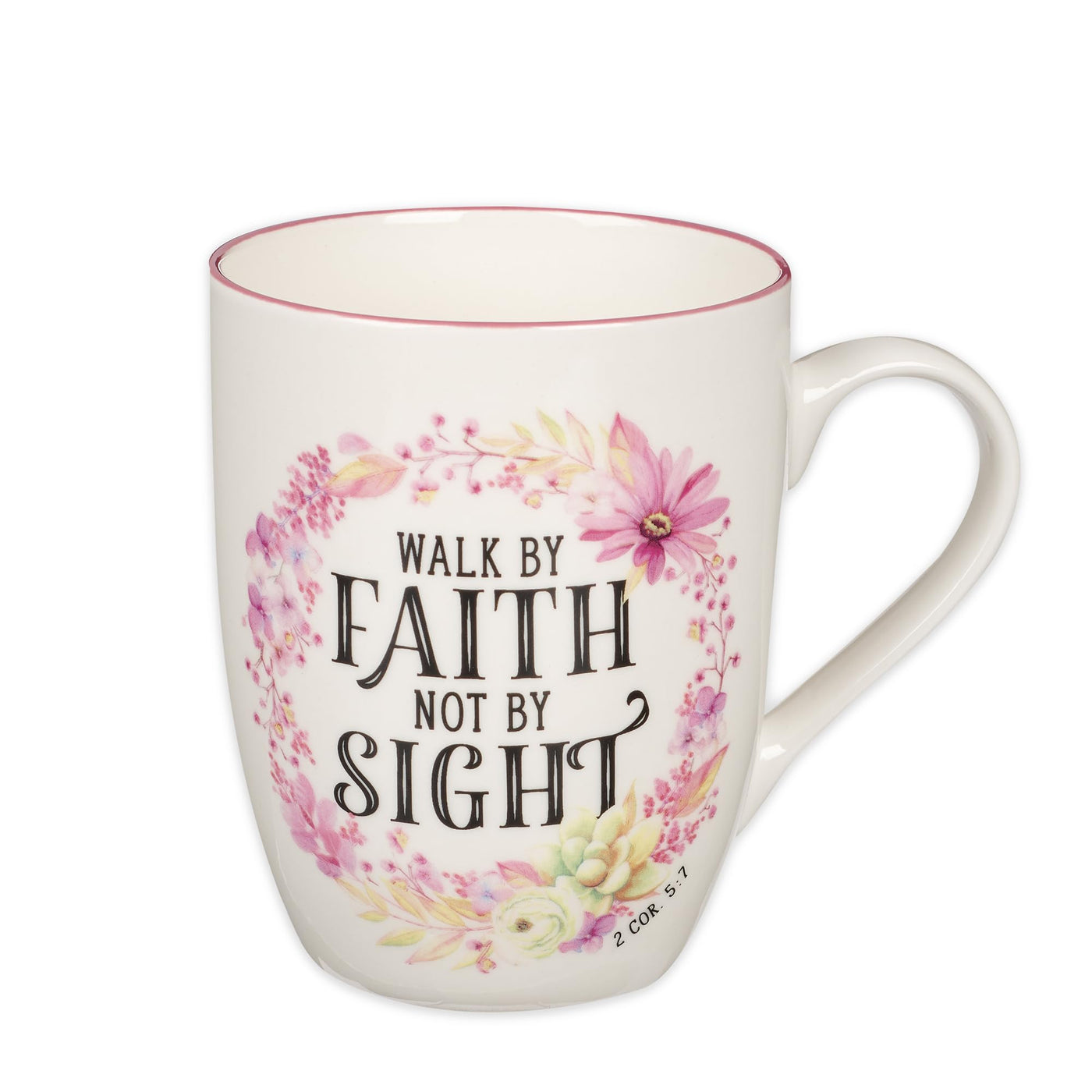 Christian Art Gifts Inspirational Ceramic Coffee & Tea Scripture Mug for Women: Trust in the Lord Encouraging Bible Verse, Microwave & Dishwasher Safe Lead-free, Multicolor Floral, Light Green, 12 oz.