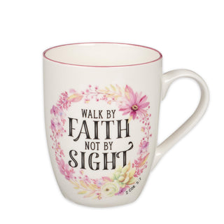 Christian Art Gifts Inspirational Ceramic Coffee & Tea Scripture Mug for Women: Trust in the Lord Encouraging Bible Verse, Microwave & Dishwasher Safe Lead-free, Multicolor Floral, Light Green, 12 oz.