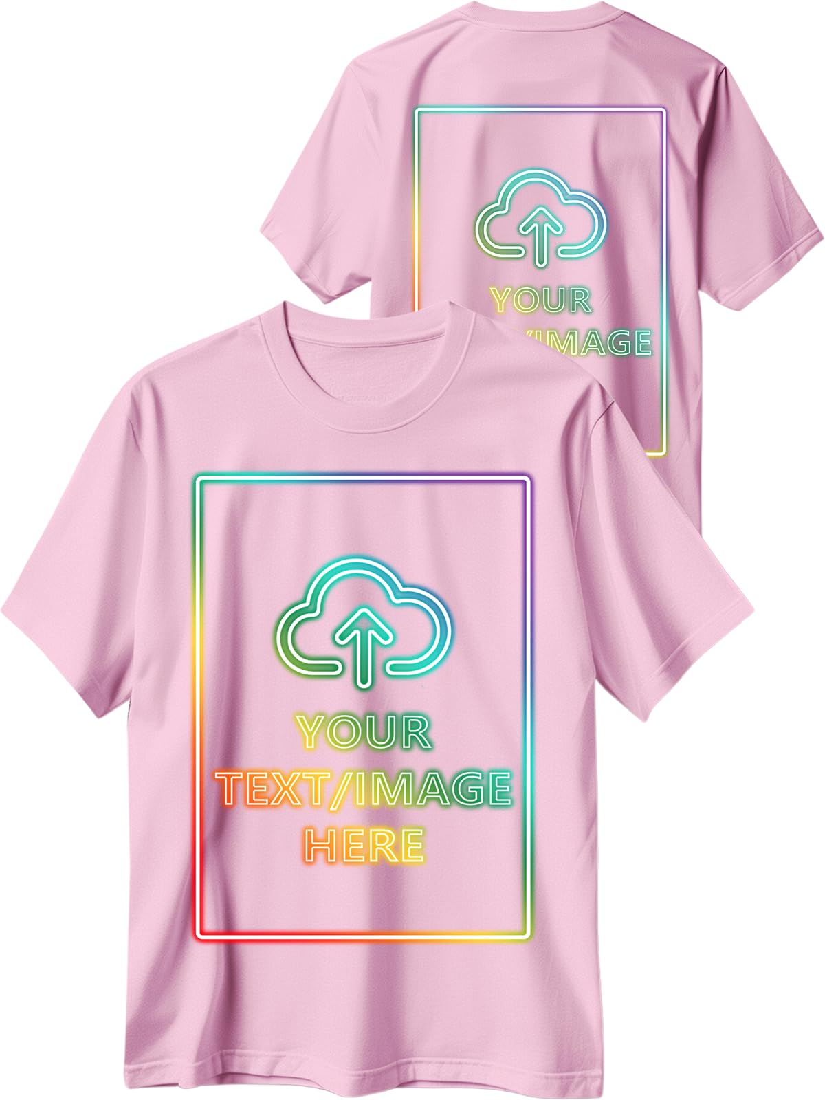 Custom T Shirts with Photo/Logo/Text - Personalized Comfort Cotton Tee for Men Women Design Your Own Shirt Front & Back Print
