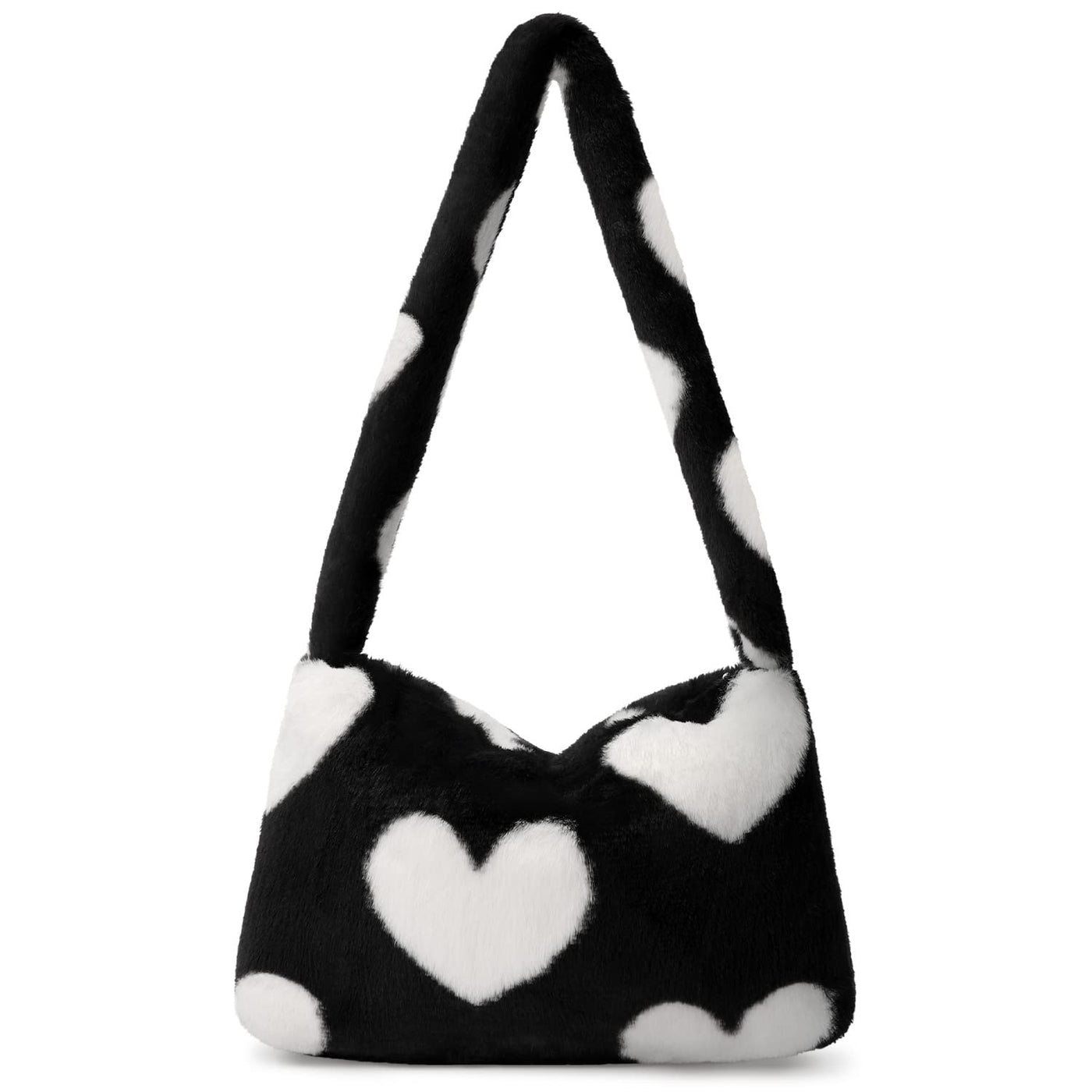 Fuzzy Tote Bag Y2K Fluffy Shoulder Bag Women Furry Purse Large Cute Plush Bag Ladies Faux Fur Bag for Autumn and Winter