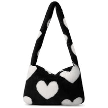 Fuzzy Tote Bag Y2K Fluffy Shoulder Bag Women Furry Purse Large Cute Plush Bag Ladies Faux Fur Bag for Autumn and Winter