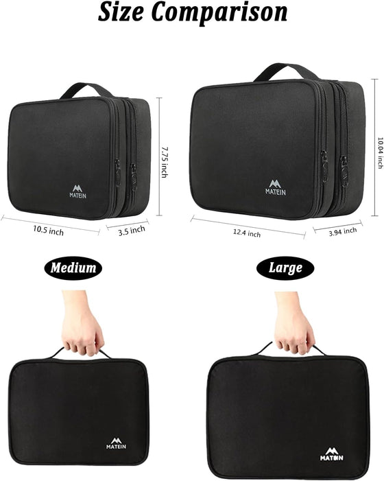 MATEIN Electronics Organizer Travel Case, Water Resistant Cable Organizer Bag for Travel Essentials, Gifts for Men, Storage Bag for Camera Accessories, Phone, Cord & Tablet, Black - hover image