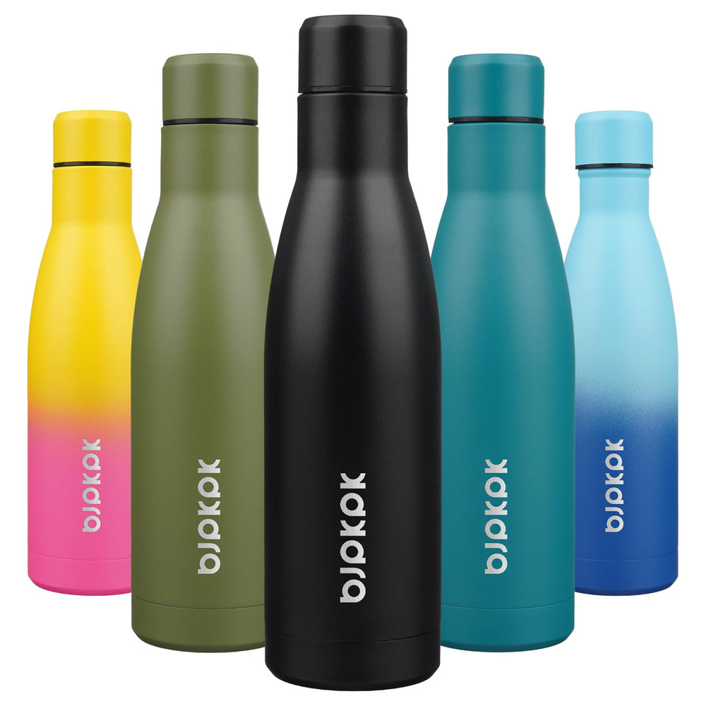 BJPKPK 17oz Insulated Water Bottles Stainless Steel Sports Water Bottles Keep Cold and Hot for Travel Dishwasher Safe,Olive Green