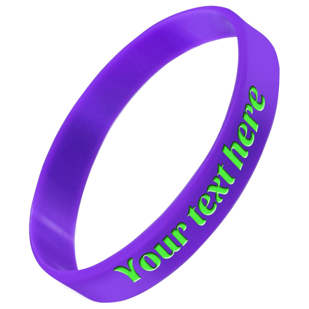 Custom Rubber Bracelet 1/10/30/50/100 ct Personalized Silicone Wristbands Customizable Debossed for Motivation, Events, Gifts, Promotions, Party, Awareness