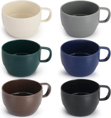 Coffee Mugs Set of 6, Coffee Cups 12oz, Durable Light Weight Plastic Mugs for Home, Outdoor, Picnic, Camping, Idea Birthday Gift