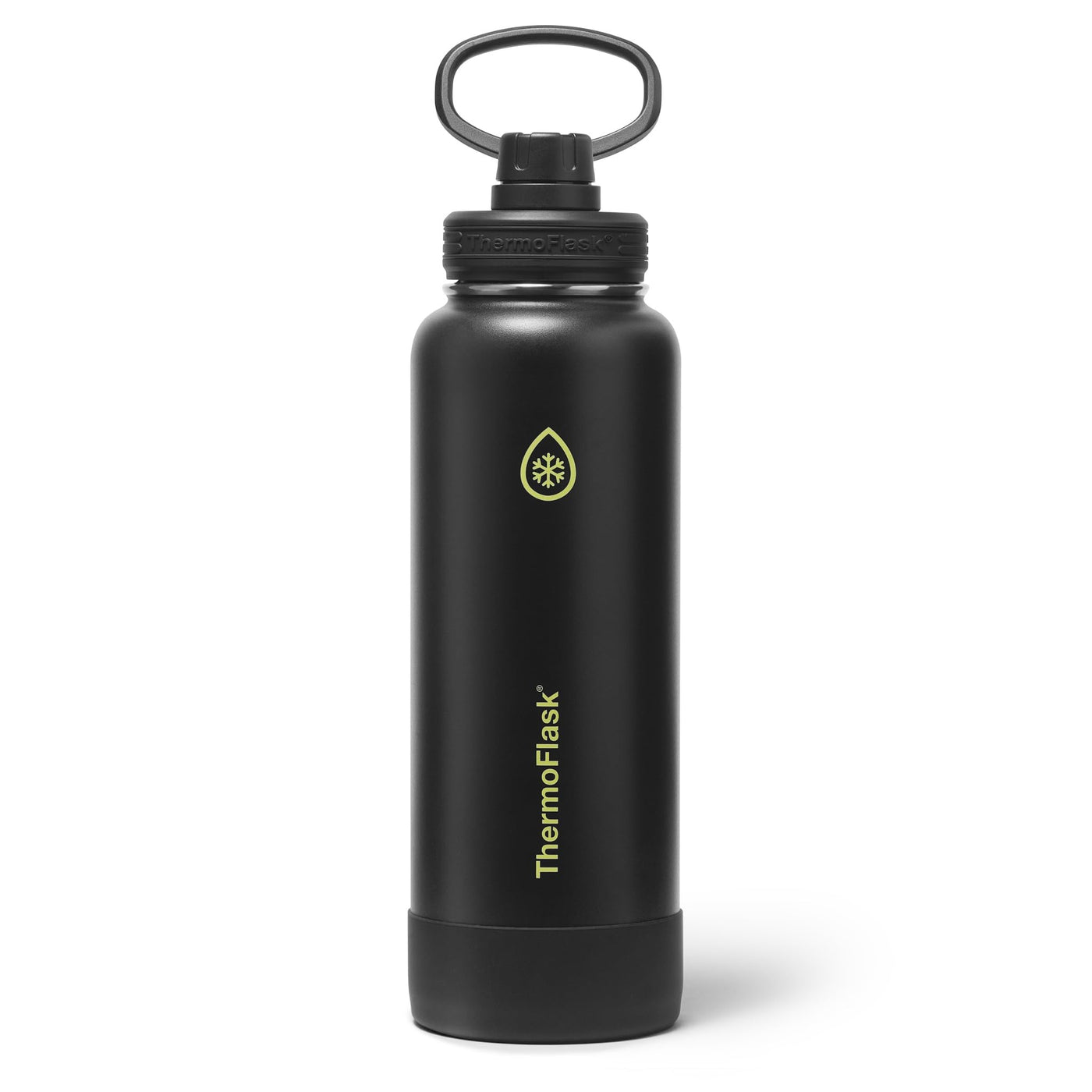 ThermoFlask Stainless Steel Water Bottles 2-Pack - Double-Wall Vacuum Insulated 24 oz BPA-Free Spout Lids - Keeps Drinks Cold 24 Hrs, Hot 12 Hrs - Leakproof, Dishwasher Safe, White/Coral