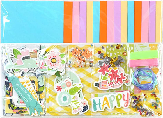 Huralona Handmade DIY Greeting Card Kits Includes 15 Blank Cards 15 Colorful Envelopes with Decoration Accessories for Craft Birthday Thanksgiving Christmas Wedding Invitation Card (Blue 1804)