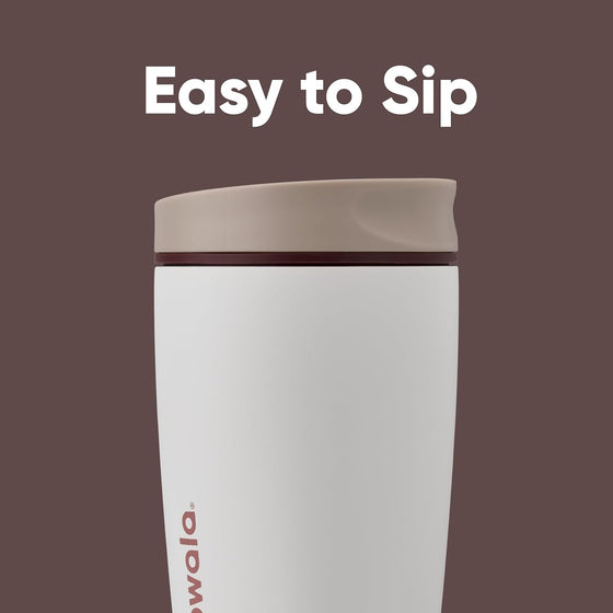 Owala SmoothSip Slider Insulated Stainless Steel Coffee Tumbler, Reusable Iced Coffee Cup, Hot Coffee Travel Mug, BPA Free 12 oz, Vanilla Bean - hover image