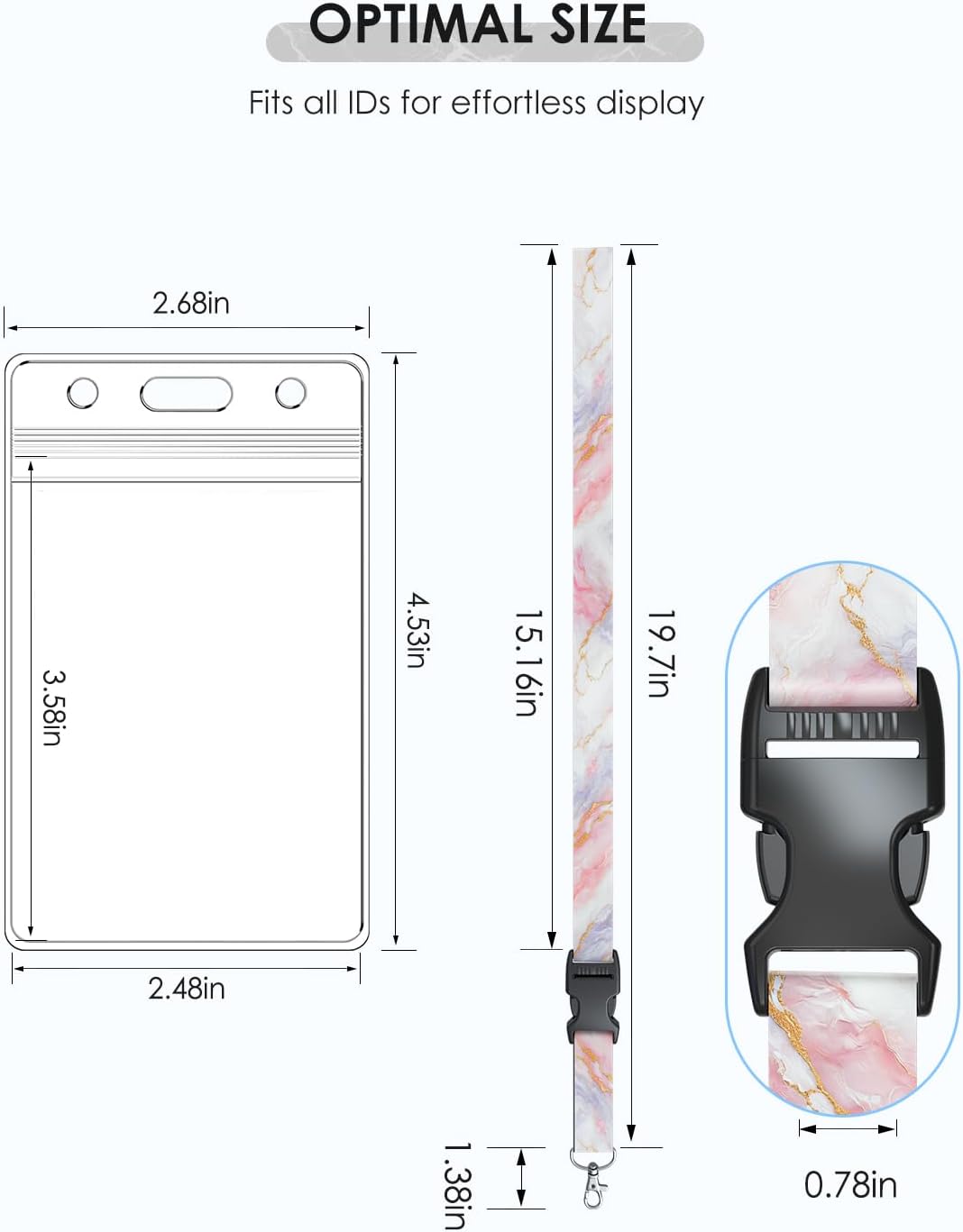 Avorast 5 Pack Cruise Lanyard for Ship Cards with Marble Pattern Cute Cruise Ship Lanyards with Waterproof ID Badge Holders for Keys, Cards Cruise Essentials for All Cruise Ships 2026, Mixed
