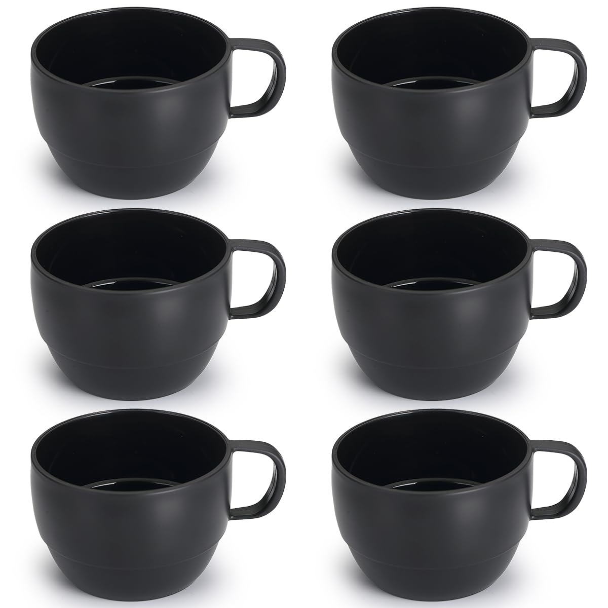 Coffee Mugs Set of 6, Coffee Cups 12oz, Durable Light Weight Plastic Mugs for Home, Outdoor, Picnic, Camping, Idea Birthday Gift