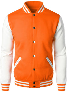HOOD CREW Man’s Varsity Baseball Jacket Cotton Blend Letterman Jackets