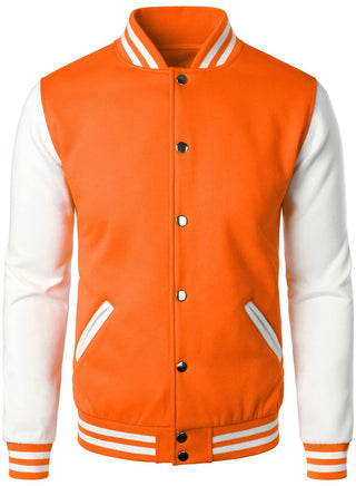 HOOD CREW Man’s Varsity Baseball Jacket Cotton Blend Letterman Jackets