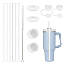 Replacement Straw Compatible with Stanley 40 oz 30 oz Cup Tumbler, 6 Pack Reusable Straw with Cleaning Brush, Plastic, Clear