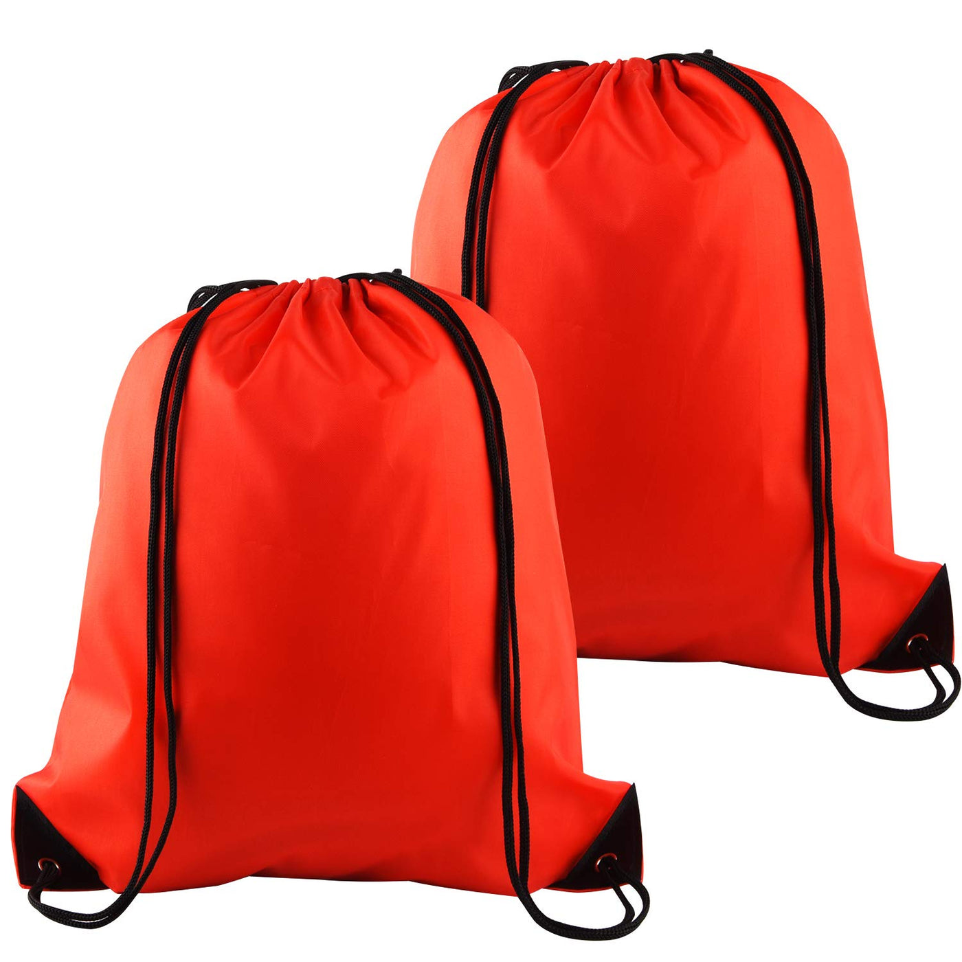 KUUQA 2 Pcs Drawstring Backpack Bags Sports Cinch Sack String Backpack Storage Bags for School Gym Traveling (Black)
