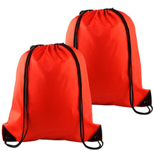 KUUQA 2 Pcs Drawstring Backpack Bags Sports Cinch Sack String Backpack Storage Bags for School Gym Traveling (Black)