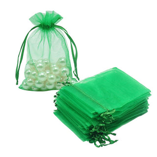 HRX Package 100pcs White Organza Bags, 4x6 inch Mesh Bags Drawstring Gift Bags Jewelry Pouches for Candy Wedding Favors Christmas