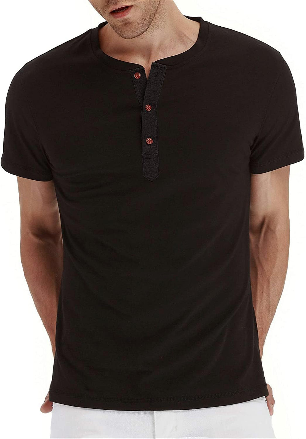 Sailwind Mens Henley Short Sleeve T-Shirt Cotton Casual Shirt