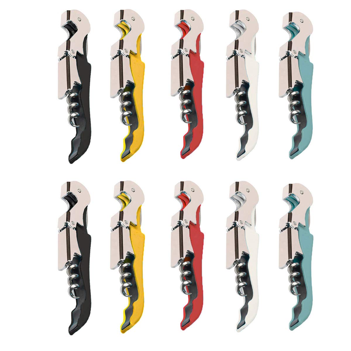 Kit-Home Professional Waiter Corkscrew Wine Openers Set (4 PCS),Upgraded with Heavy Duty Stainless Steel Hinges Wine Key for Restaurant Waiters, Sommelier, Bartenders