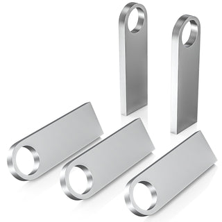ABLAZE 2GB Flash Drive 2 Pack, Metal USB 2.0 Thumb Drives with Keychains USB Stick Pendrive (Sliver)