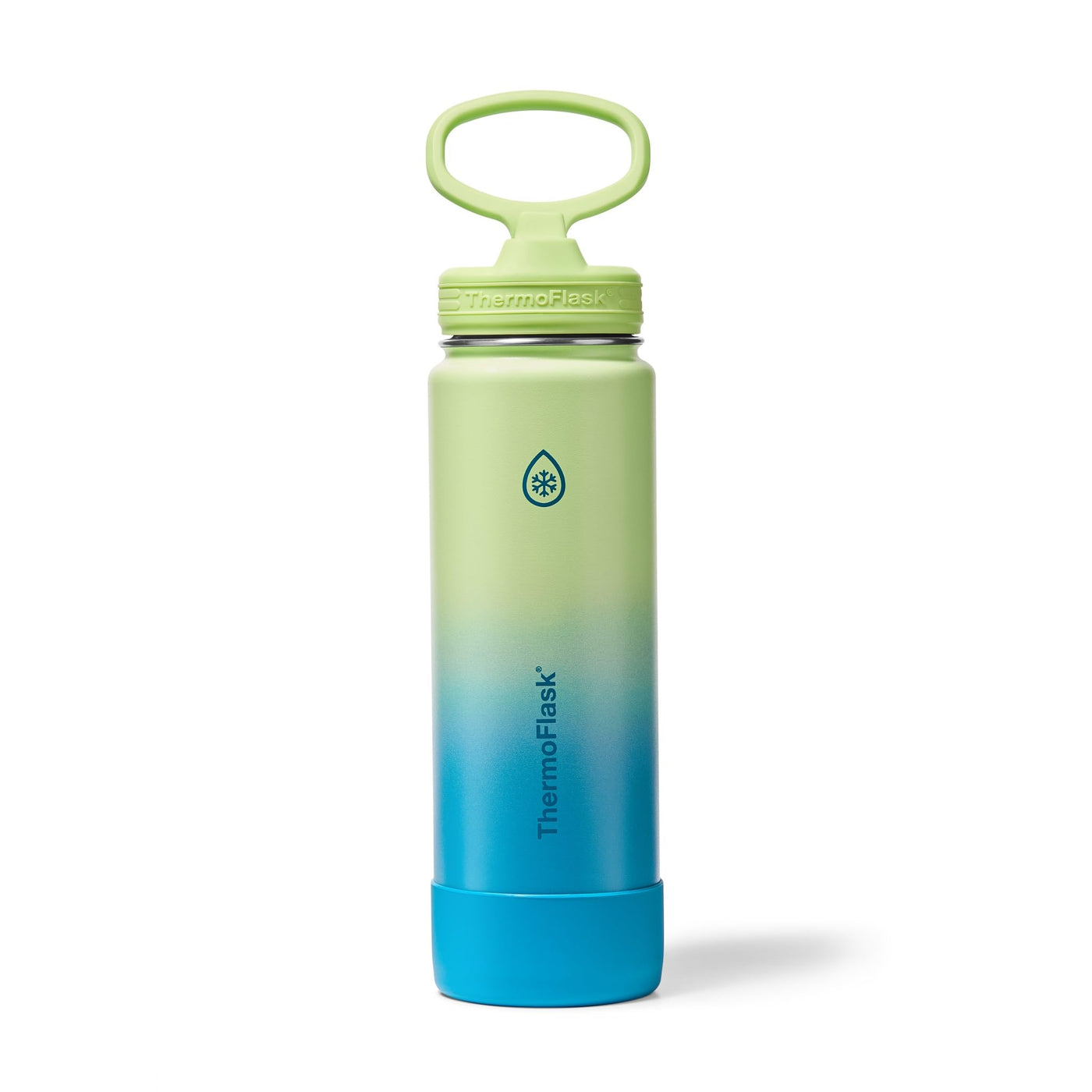 ThermoFlask Stainless Steel Water Bottles 2-Pack - Double-Wall Vacuum Insulated 24 oz BPA-Free Spout Lids - Keeps Drinks Cold 24 Hrs, Hot 12 Hrs - Leakproof, Dishwasher Safe, White/Coral