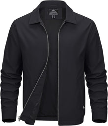 MAGCOMSEN Men's Lightweight Jackets Full Zip Up Light Coat Laydown Collar Jacket Casual Windbreaker Jacket with Zip Pockets
