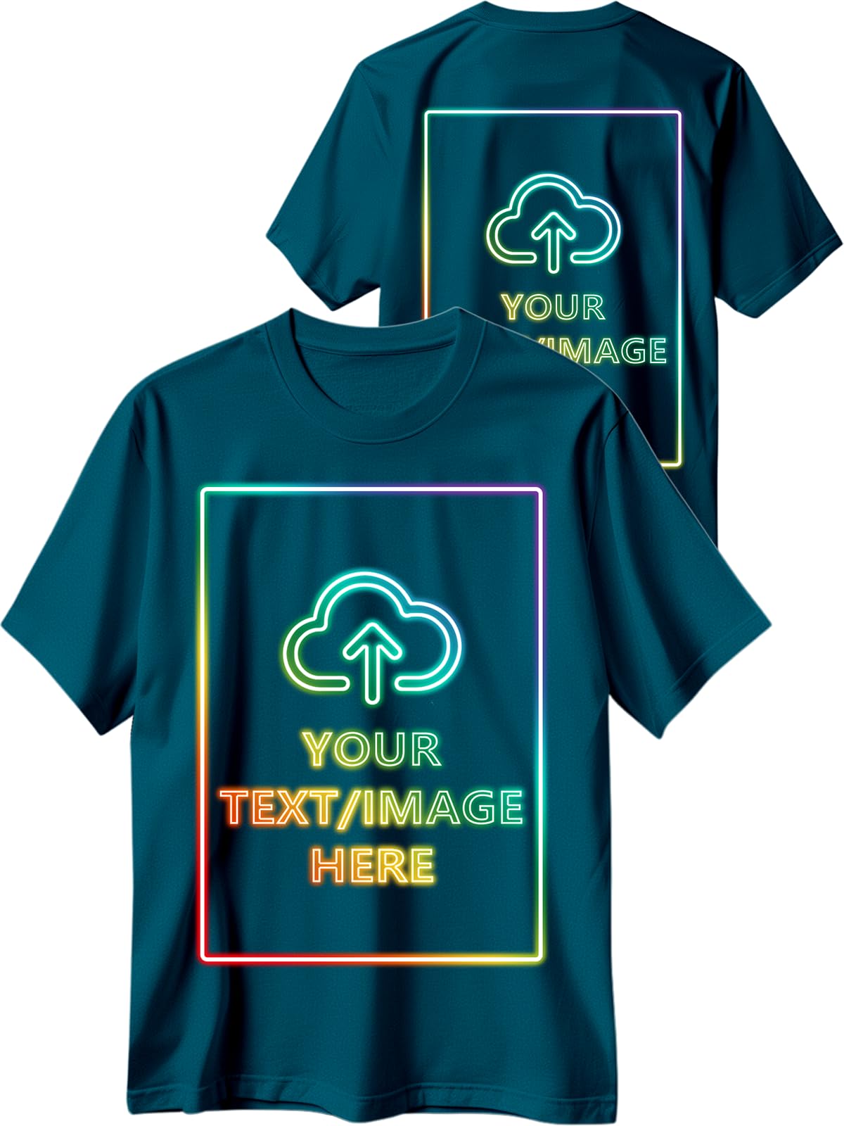 Custom T Shirts with Photo/Logo/Text - Personalized Comfort Cotton Tee for Men Women Design Your Own Shirt Front & Back Print