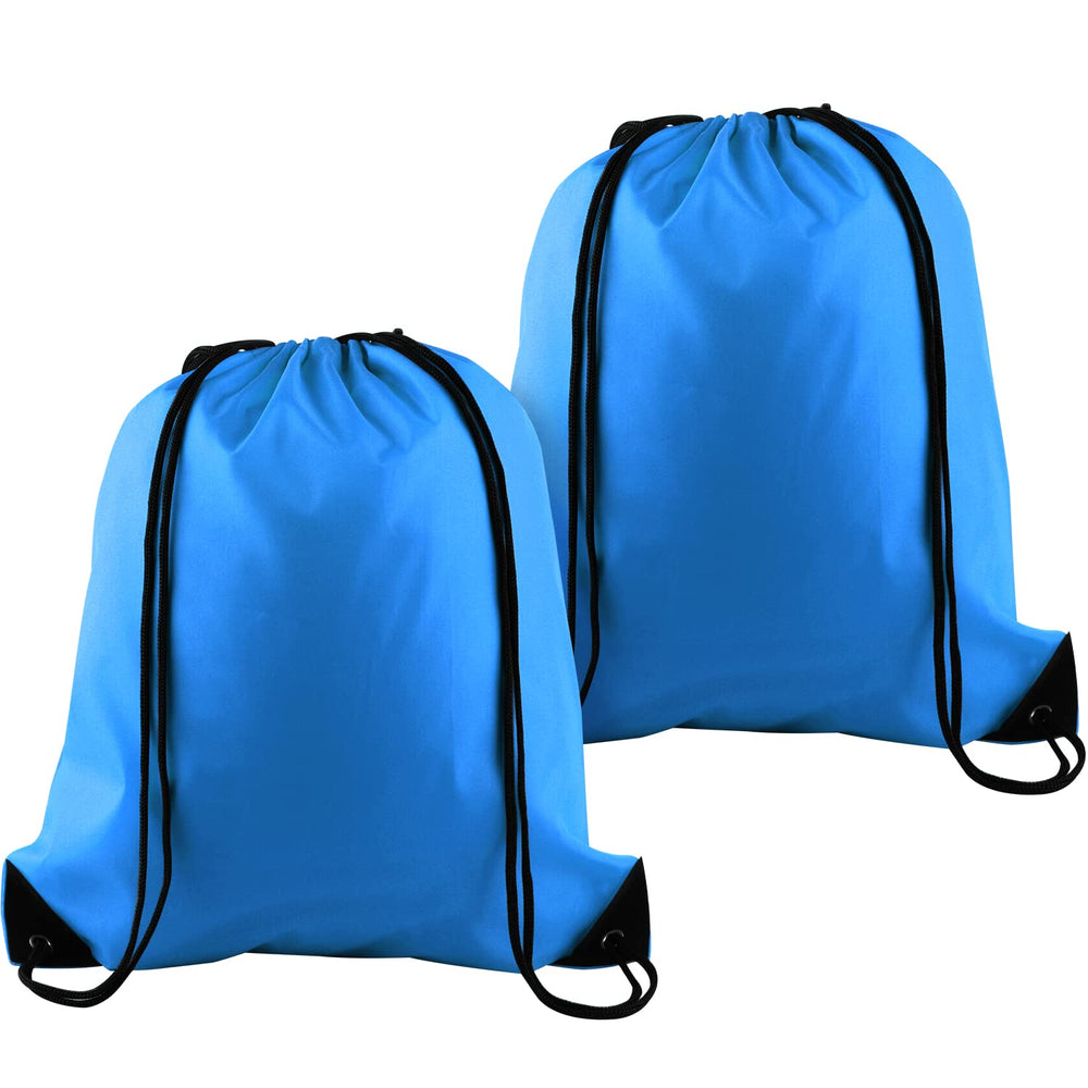 KUUQA 2 Pcs Drawstring Backpack Bags Sports Cinch Sack String Backpack Storage Bags for School Gym Traveling (Black)